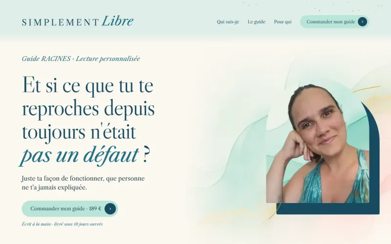 Page d'accueil du site de Simplement Libre, conception de sites internet à Châteaugiron